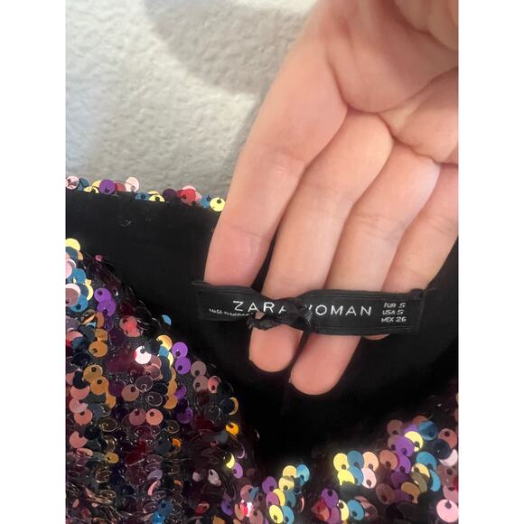 NWT ZARA woman multicolor sequin mini dress size S - Picture 4 of 8